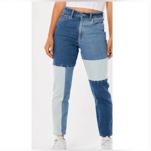Hollister Patchwork Ultra High Rise Mom Jeans